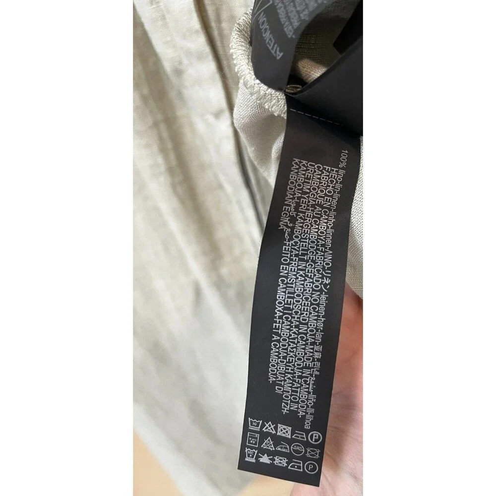 Zara NWT Sage Green Lovina Linen Short Sleeve Button Front Midi Dress sz XS NEW - Picture 13 of 15